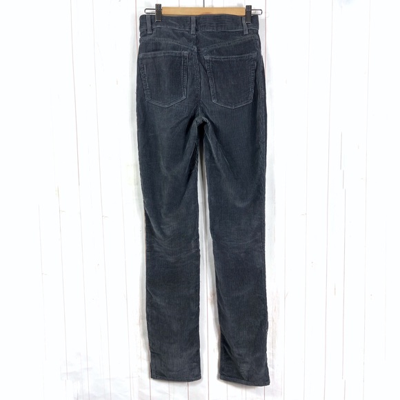 Asos Design Gray Corduroy Straight Cotton Pants Size 24 Tall - Picture 2 of 11